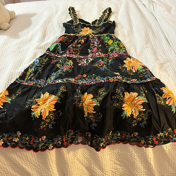 Black Delicate Forest Scarves Organic Cotton Maxi Dress - Picture 6 of 9